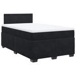 vidaXL Sommier à lattes de lit avec matelas Noir 120x200 cm Velours