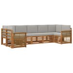 vidaXL Ensemble de canapés d'extérieur 6 pc Naturel et gris clair
