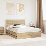 vidaXL Cadre de lit Chêne Sonoma 150 x 200 cm Bois Ingénierie