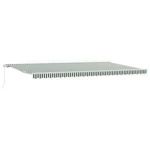 vidaXL Auvent Rétractable Vert et blanc 600 × 350 cm Polyester  Métal