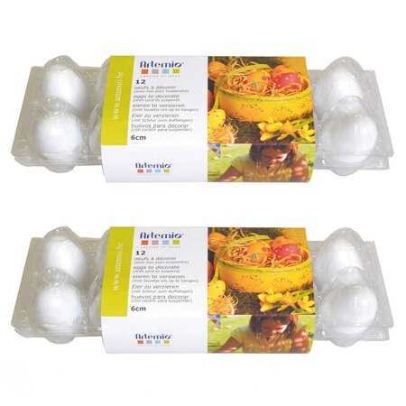 24 œufs de Pâques en plastique blanc à décorer