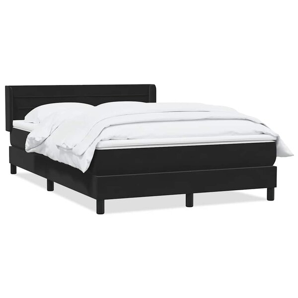 vidaXL Sommier à lattes de lit avec matelas noir 160x210 cm velours
