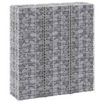 vidaXL Lits surélevés en gabion 3 Pièces 30x30x100 cm Fer