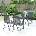 vidaXL Ensemble à manger de jardin 5 Pièces anthracite acier