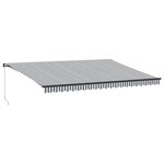vidaXL Auvent manuel rétractable anthracite et blanc 500x350 cm