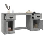 vidaXL Bureau avec armoire sonoma gris bois d'ingénierie
