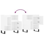 vidaXL Buffet Blanc brillant 60x35x70 cm Bois d'ingénierie