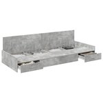 vidaXL Cadre de lit Gris béton 75 x 190 cm Bois d'ingénierie