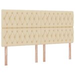 vidaXL Lit de Rangement avec tête de lit Crème 180 x 200 cm Tissu