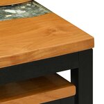 vidaXL Table Gigogne 3 pc Marron Bois de teck massif