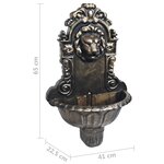 vidaXL Fontaine murale Design de tête de lion Bronze