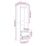 vidaXL Armoire avec tiroirs Chêne marron 50x50x200cm Bois d'ingénierie