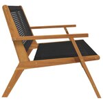vidaXL Mobilier de jardin Noir 122 x 78 x 73cm Bois d'acacia massif