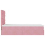 vidaXL Cadre de lit ottoman avec matelas rose 90x200 cm velours