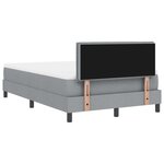 vidaXL Lit Box Spring avec Matelas et Lumière LED Gris 120x200 cm Tissu