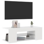 vidaXL Meuble TV avec lumières LED Blanc 90x39x30 cm