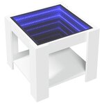 vidaXL Table basse avec LED blanc 53x53x45 cm bois d'ingénierie