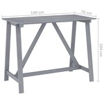 vidaXL Table de bar de jardin Gris 140x70x104 cm Bois d'acacia massif