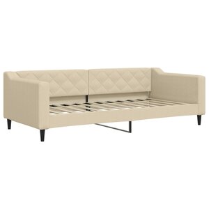 vidaXL Lit de repos sans matelas crème 90x200 cm tissu