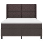 vidaXL Lit à ressorts avec matelas Marron foncé 140 x 200 cm tissu