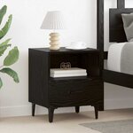 vidaXL Cabinet de chevet avec tiroir Chêne noir 40 x 35 x 47.5 cm