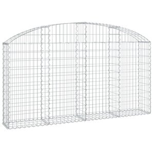 vidaXL Panier de gabions arqué 200x30x100/120 cm Fer galvanisé