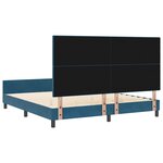 vidaXL Lit à ressorts avec tête de lit Bleu foncé 180 x 200 cm Velours