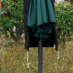 Housse de protection imperméable pour parasol droit avec fermeture éclair et cordon de serrage polyester oxford noir