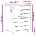 vidaXL Armoire roulante avec tiroirs MOSS gris bois de pin solide