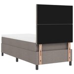vidaXL Lit à ressorts avec matelas Taupe 90 x 200 cm tissu