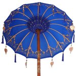 vidaXL Parasol balinais avec base Bleu 95 x 95 x 260 cm