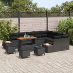 vidaXL Ensemble de canapé de jardin 13 Pièces Noir polyrotin
