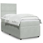 vidaXL Sommier à lattes de lit et matelas Gris clair 90x190 cm Velours