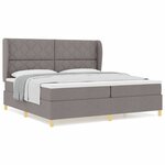 vidaXL Lit à ressorts avec matelas gris foncé 90x190 cm Taupe