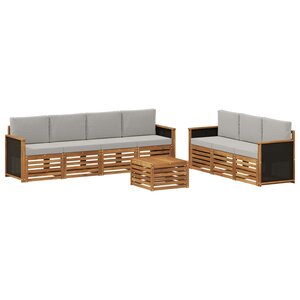 vidaXL Ensembles de canapés avec coussin 8 Pièces Bois d'Acacia Massif
