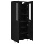 vidaXL Haut Armoire Chêne blanc et noir 69 5 x 34 x 180 cm