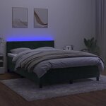 vidaXL Sommier à lattes de lit avec matelas LED Vert foncé 140x200 cm