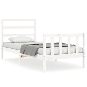 vidaXL Cadre de lit sans matelas blanc 90x190 cm bois de pin massif
