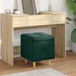 vidaXL Pouf de rangement Vert foncé 40 x 40 x 45 cm Velours