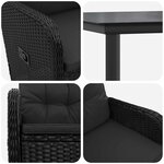 vidaXL Ensemble de Tables Basses avec coussin avec oreiller 7 Pièces