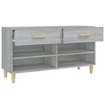 vidaXL Meuble à chaussures Sonoma gris 102x35x55 cm Bois d'ingénierie