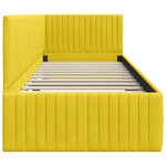 vidaXL Cadre de lit d'angle avec tête de lit Jaune 80 x 200 cm Velours