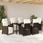 vidaXL Ensemble de salle à manger pour jardin 7 Pièces Marron polyrotin
