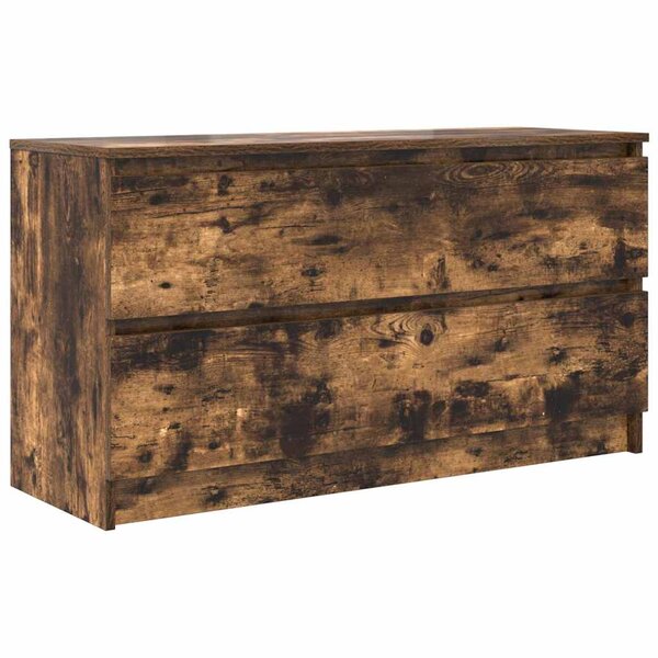 vidaXL Meuble TV chêne fumé 100x35x54 cm bois d'ingénierie