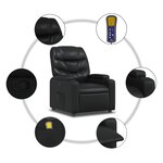 vidaXL Fauteuil de massage inclinable Noir Similicuir