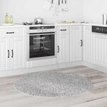 vidaXL Tapis Shaggy Anti-dérapant Gris 120 x 120 cm PP