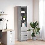 VidaXL Buffet sonoma gris 37 5x35x180 cm bois d'ingénierie