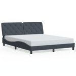 vidaXL Cadre de lit sans matelas gris foncé 160x200 cm velours