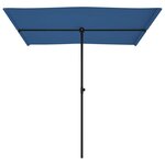 vidaXL Parasol de jardin avec mât en aluminium 2x1 5 m Bleu azuré
