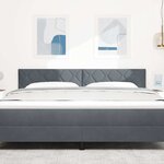 vidaXL Tête de lit avec tête de lit Gris foncé 180 cm Velours